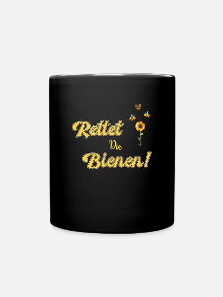 Rettet die Bienen Tierliebe Imker Honig Geschenk - Tasse einfarbig - Schwarz