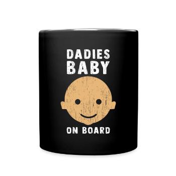 Papas Baby an Bord Geschenk Weihnachten - Tasse einfarbig - Schwarz - Vorne