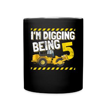 5 Jahre 5. Geburtstag Jungsgeburtstag Geschenk - Tasse einfarbig - Schwarz - Vorne