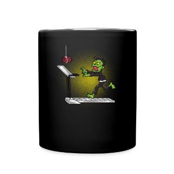 Zombie treadmill Halloween gift - Full Colour Mug - black - Front