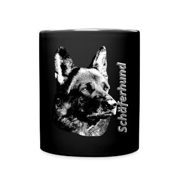 German Shepherd,Dog head,Dog sport,Watchdog,Dogs - Full Colour Mug - black - Front