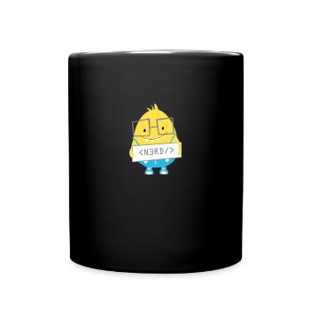 Cooles Nerd Monster Geek Schlaukopf - Tasse einfarbig - Schwarz - Vorne