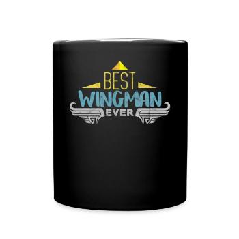 Lustiges Wingman Freund Kumpel Pilot Geschenk Idee - Tasse einfarbig - Schwarz - Vorne