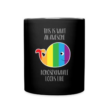 LGBT - Homosexuell - Gay Pride - Geschenk - Wal - Tasse einfarbig - Schwarz - Vorne
