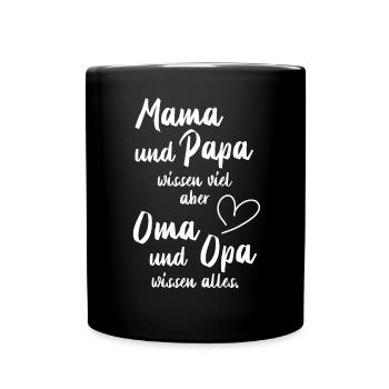Beste oma bester opa enkel spruch enkelin sprüche - Tasse einfarbig - Schwarz - Vorne