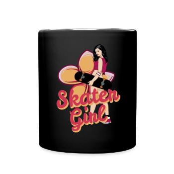 Skater Girl Skateboard Sk8ing - Tasse einfarbig - Schwarz - Vorne