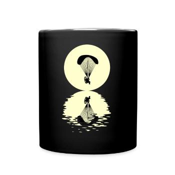 Moon Paragliding T-Shirt - Tasse einfarbig - Schwarz - Vorne