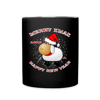 Christmas sheep sheep sheep - Full Colour Mug - black - Front