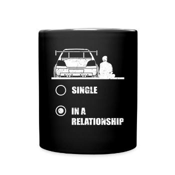 Car love single in relationship - Full Colour Mug - black - Front