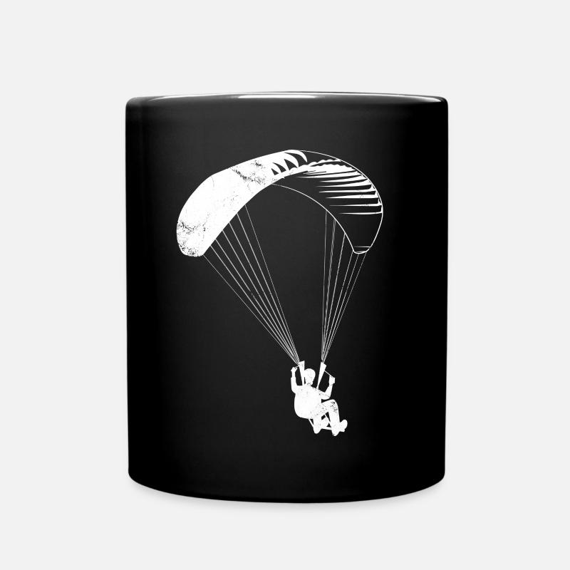 Paragliding - Gleitschirmfliegen – Silhouette - Tasse einfarbig - Schwarz