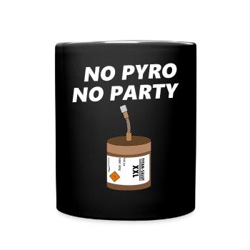 No pyro no party Feuerwerk - Tasse einfarbig - Schwarz - Vorne