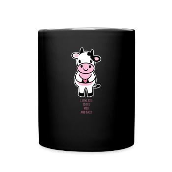 I Love You To The Moo And Back - Cute Cow - Full Colour Mug - black - Front