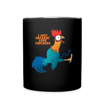 I Just Freakin Love Chickens - Full Colour Mug - black - Front
