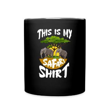 Safari Afrika Geschenk Shirt - Wüste Elefant - Tasse einfarbig - Schwarz - Vorne