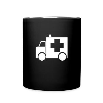 Rettungswagen - Besonderes Shirt - Tasse einfarbig - Schwarz - Vorne