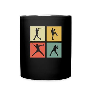 Baseball - Tasse einfarbig - Schwarz - Vorne