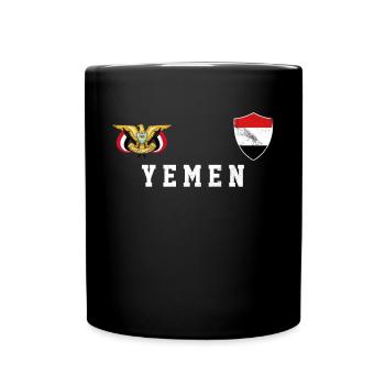 Jemen Trikot - Tasse einfarbig - Schwarz - Vorne