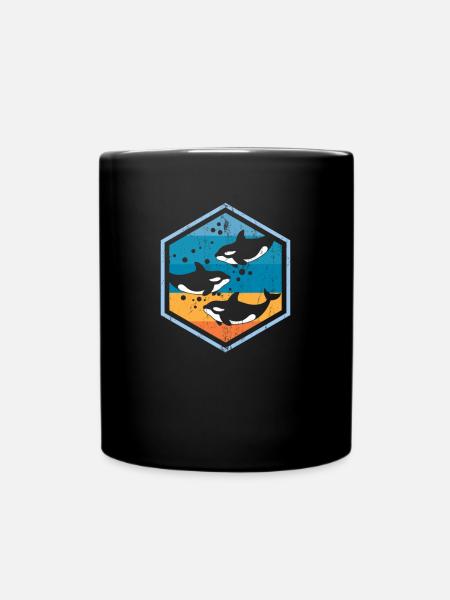 Schwertwal Orca Geschenk Meer - Tasse einfarbig - Schwarz