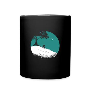 Schlitten Geschenk Schnee Kinder Winter - Tasse einfarbig - Schwarz - Vorne