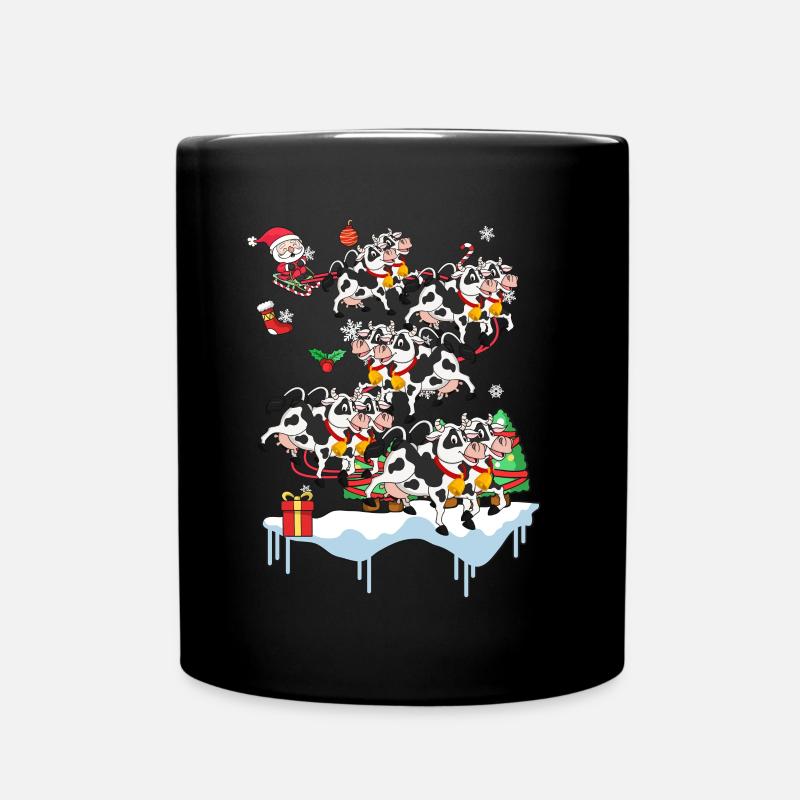 Vache vache fermier santa cadeau de noël - Mug uni - noir