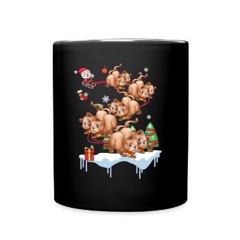 Chat chaton Maine Coon cadeau de Noël - Mug uni - noir - Devant