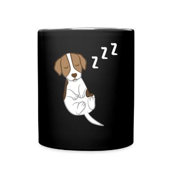 Jack Russell - Jack Russell Tshirt - Sleeping - Full Colour Mug - black - Front