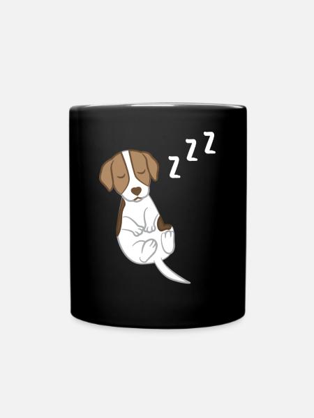 Jack Russell - T-shirt Jack Russell - Dormir - Mug uni - noir