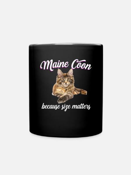 Maine Coon Cat Because Size Matters - Full Colour Mug - black