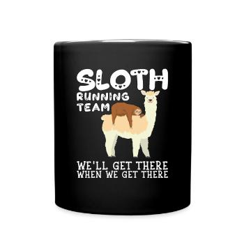 Lama Sloth Running Team Sarcasm Sarcastic - Mug uni - noir - Devant