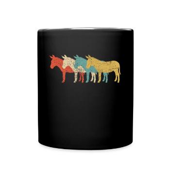 Retro donkey - Full Colour Mug - black - Front