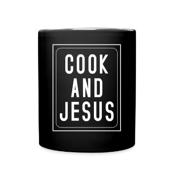 Kochen Liebe Gott Jesus - Tasse einfarbig - Schwarz - Vorne