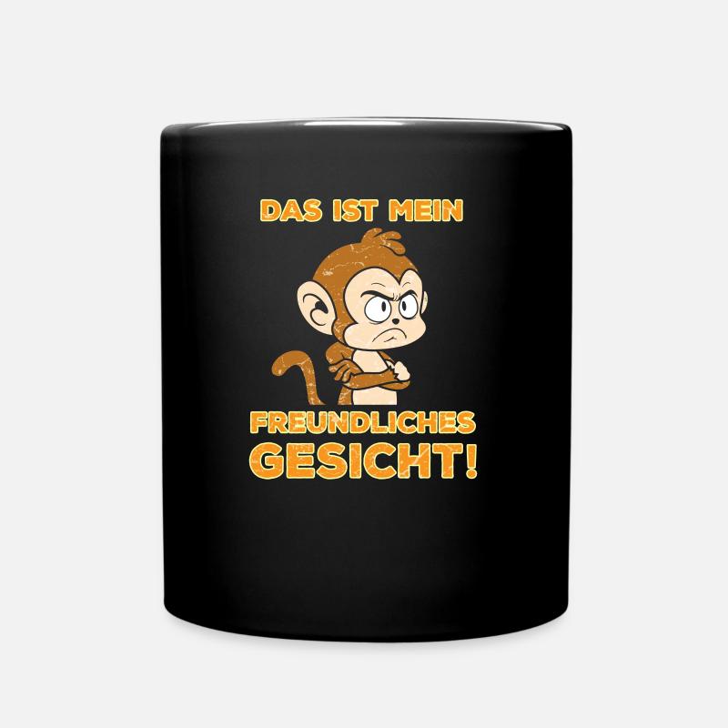 Freundlicher Affe - Tasse einfarbig - Schwarz