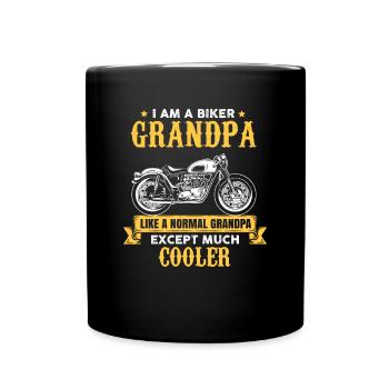Cooles Biker Opa Shirt - Motorradfahrer - Chopper - Tasse einfarbig - Schwarz - Vorne