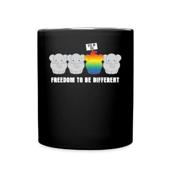 LGBT - Gay - Gay - Soyez différent - Éléphant - Mug uni - noir - Devant