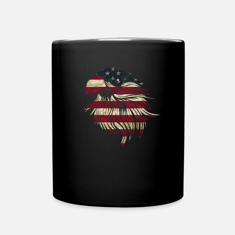 Drapeau américain aigle - Mug uni - noir