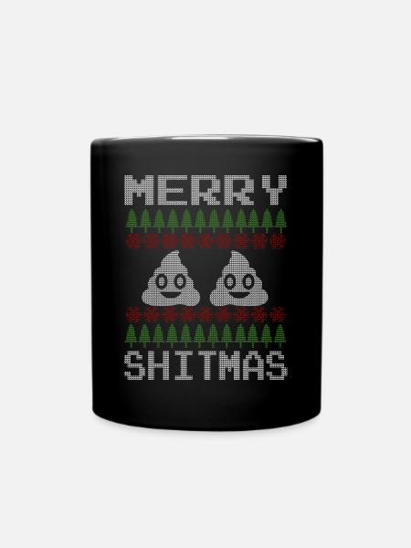Ugly Christmas Sweater: Poop - Tasse einfarbig - Schwarz