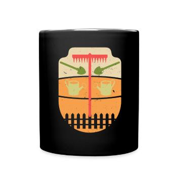 Garten Premium Shirt Gärtner Geschenk - Tasse einfarbig - Schwarz - Vorne