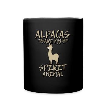 Lama - Tasse einfarbig - Schwarz - Vorne