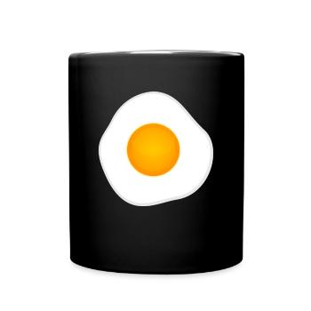 Œuf au plat le matin. - Mug uni - noir - Devant