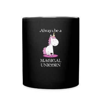 Einhorn Witzig Einhörner Einhorn Geschenk - Tasse einfarbig - Schwarz - Vorne