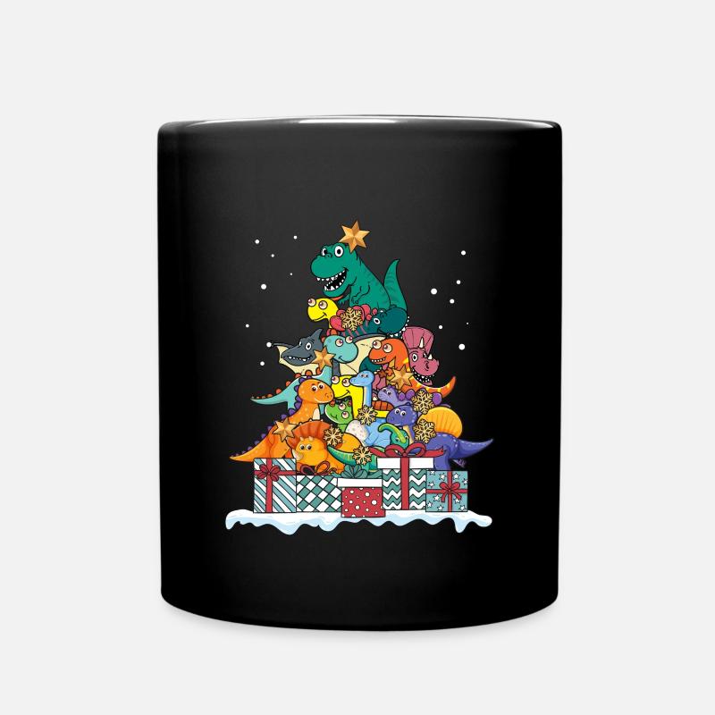 Dinosaurier T-Rex Weihnachten Geschenk - Tasse einfarbig - Schwarz