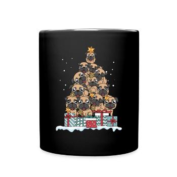 Cadeau de Noël amoureux de chien carlin - Mug uni - noir - Devant
