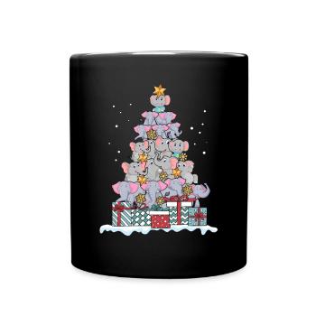 Elephant Elephant Africa Zoo Christmas Gift - Full Colour Mug - black - Front