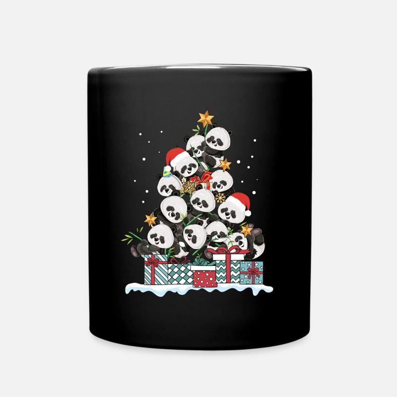 Panda Panda Kawaii Christmas Gift - Full Colour Mug - black