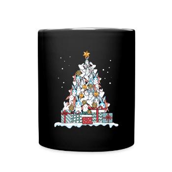 Bunny Rabbit Christmas Carnic Gift - Full Colour Mug - black - Front
