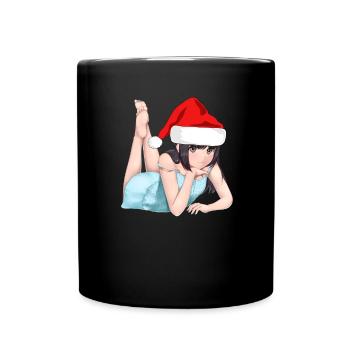 Weihnachten Anime Manga Otaku Gamer Geschenk - Tasse einfarbig - Schwarz - Vorne