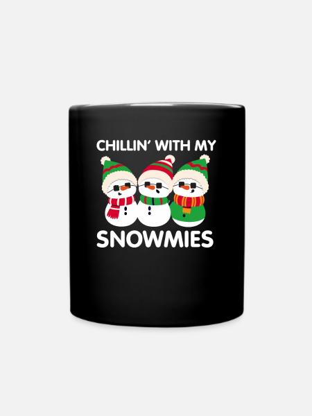 Schneemann Schnee Weihnachten Geschenkidee - Tasse einfarbig - Schwarz