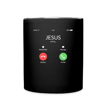 Jésus appelle - Mug uni - noir - Devant