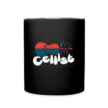 Cellist Cello Spieler Musiker Berufsmusiker Streic - Tasse einfarbig - Schwarz - Vorne
