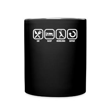 Eat Sleep Hurling Repeat - Full Colour Mug - black - Front